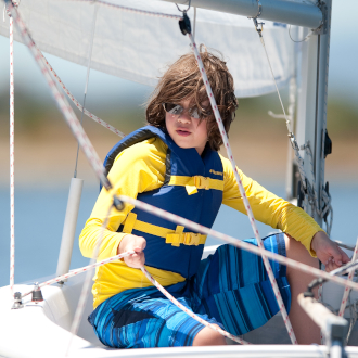 Handling the jib sheet on a sailboat